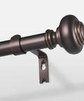Oil Rubbed Bronze Curtain Rod 66 To 120 Inch Adjustable 1 Inch Diameter Heavy Duty Old School Rustic Drapery Pole Finial Detail