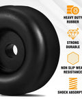 Close-up of Two Point Five Inch Round Rubber Bumpers For Cargo Trailer Ramp Door With Screw Kit And Reflective Stickers Black