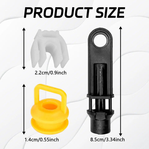 5 Piece Transmission Shifter Linkage Cable Bushing Repair Kit With Clamp And Two Bushings dimensions displayed
