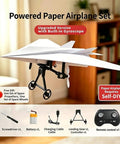 Electric DIY Remote Control Paper Airplane Kit With Gyro Stabilizer Dual Propeller RC Glider featuring components and remote control