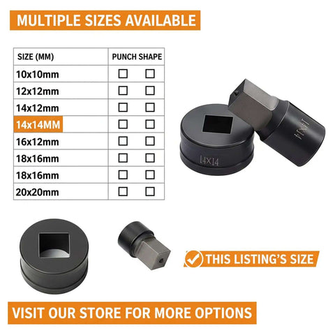 Heavy Duty Square Hole Punch Die For Hydraulic Punching Machines 17x17mm Industrial Grade Alloy Steel Punch Die Set options chart