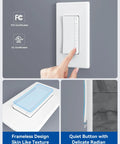 Slick Matte White Smart Dimmer Light Switch Hits Different With Alexa And Google Home Single Pole And Three Way Wiring Quiet Rocker Design in use
