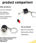 Dope 6 Speed Manual Shift Gear Keychain Solid Polished Metal Mini Transmission Knob Key Ring For Daily Cruises Cars Trucks And Hot Rods Black Style comparison showing features and quality differences.