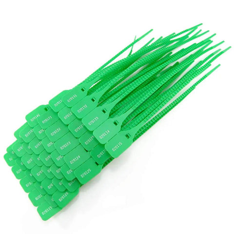 One Thousand Pack Green Security Cable Ties With Numbered Pull Design Self Locking Anti Tamper Zip Tie Seals Keeps Your Cargo Locked Down Tight And Stops Any Funny Business On Delivery Day Now That Is Real Peace Of Mind Every Single Time