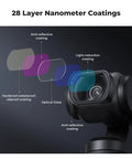 Diagram of 28-layer coatings on lens, highlighting features of 10X Macro Lens for DJI Osmo Pocket 4 By 3 With Magnetic Mount.