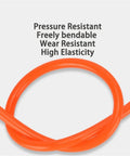 Top Shelf Pneumatic Air Hose And Compressor Tubing 4Mm 6Mm 8Mm 10Mm Variants One Meter Run orange flexible tubing showcasing pressure resistance and elasticity.