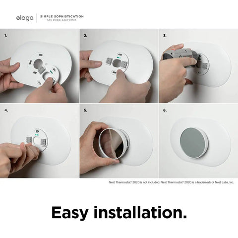Installation steps for Wall Plate Cover Plus For Google Nest Thermostat 2020 Snow Durable Polycarbonate Material Easy Fit
