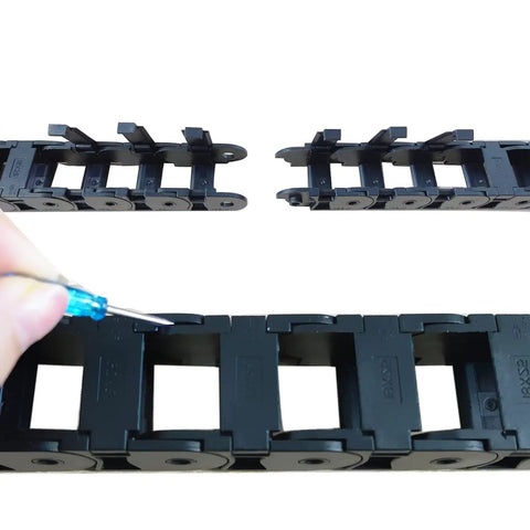 Open Type Drag Chain Cable Carrier For CNC Router Mill And 3D Printer 39.4 Inch Long R28 Bend Radius Nylon PA66 Material in use