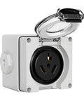 Heavy Duty Nema 10-30R Power Outlet Box For Dryers And Ranges 30 Amp 125 250 Volt ETL Listed three wire socket with hinged cover.