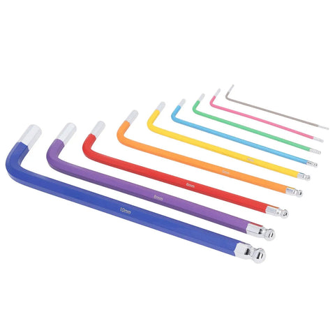 Top Tier Hex Wrench Set Anti Slip Multi Color Long Arm Key Kit Perfect For Small Appliances And Home Repairs With Color Coded Design For Quick Size Selection And Easy Grip Handle To Make Tightening Jobs A Total Breeze Every Single Time, 10mm-2mm color coded alloy steel L-keys