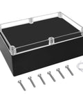 Rock Solid Ip65 Waterproof Project Box Abs Plastic Electronic Enclosure Tough As Nails Junction Case For Wet Weather Outdoor Wiring And Heavy Duty Diy Projects Ten Point Three By Seven Point One By Three Point Seven Inches Single Pack with screws.