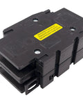 230 Volt 60 Amp Two Pole Circuit Breaker QOU260 Din Rail Mounted for electrical panels, angled top view