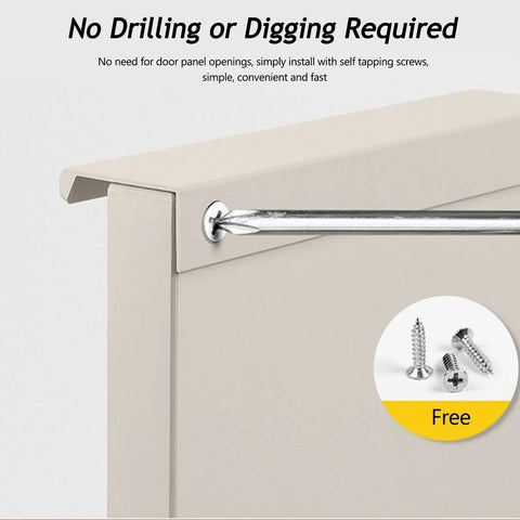 Hidden Cabinet Pulls Set DIY Friendly Aluminum Edge Mount No Groove Invisible Drawer Handles installation with screws shown