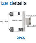 Heavy Duty Zinc Alloy Shower Door Handle Replacement Kit Slick Chrome Finish size details, measures 52mm x 68mm, includes 2 pieces.