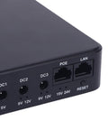 Heavy Duty Ups Power Supply With 10400Mah Portable Battery Backup, black battery unit with ports for security cameras and routers.
