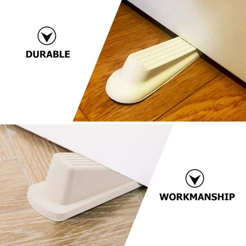 5 Pack Door Wedge Stoppers Rubber Anti Skid Prevent Slamming For Home And Office, wedge-shaped, white, durable, under door