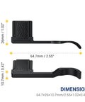 Metal Thumb Up Grip for Ricoh GR IV GR IV HDF and GR4 Monochrome Digital Cameras, dimensions shown with hot shoe cover.
