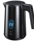 Fast Boil Electric Kettle 1.0L 1200W With 7 Temperature Settings 4 Hour Keep Warm Auto Shut Off Cool Touch Stainless Steel Black