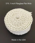 Flat Fiberglass Wick 5 Feet By 1 Inch For Tiki Torches Oil Lamps Lanterns And Indoor Outdoor Burners Replacement Wick rolled coil