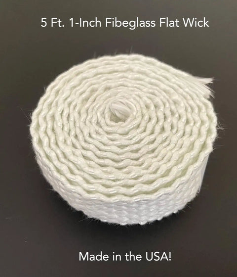 Flat Fiberglass Wick 5 Feet By 1 Inch For Tiki Torches Oil Lamps Lanterns And Indoor Outdoor Burners Replacement Wick rolled coil