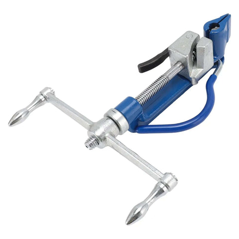 Heavy Duty Self Locking Steel Strap Bander Kit With Ergonomic Rubber Handle And Adjustable Knob For Boat Industry And Secure Zip Tie Bundling Tasks, blue metal tool