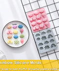 2 Pack Silicone Chocolate Molds With 12 Cavities Sun Cloud Rainbow Hot Air Balloon Shapes For Gummy Candy Ice Cubes
