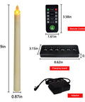 LED Taper Candles With Remote Control Rechargeable Amber Glow 6 Pack 0.87x10.7 Inch with charger base and accessories