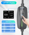 User adjusting the 32A setting on Level 2 EV Charger With 32 Amp Adjustable Current 25 Ft UL Listed Cable NEMA 14 50 Plug