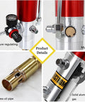 Product details of Pneumatic Grease Pump 50 To 1 Ratio Air Operated Grease Gun including pressure valve, muffler, and oil pipe.