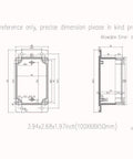 Junction Box ABS Plastic Weatherproof IP65 Project Enclosure dimensions diagram with fixed ear, size 3.94 x 2.68 x 1.97 inch.