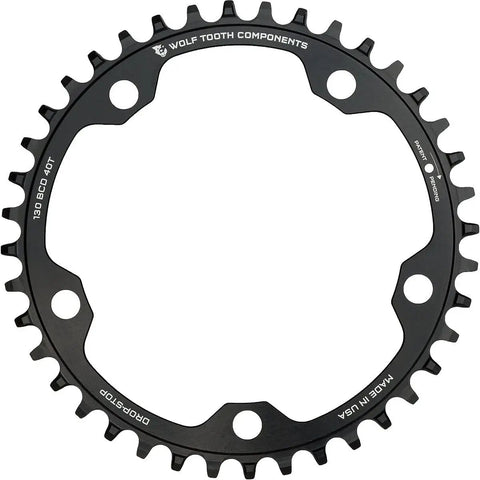 Drop Stop B 130 BCD Chainring 38T Built Beefy For 9 10 11 Speed And 12 Speed Chains SRAM Eagle KMC Connex Wippermann Campagnolo Flattop AXS 7075 T6 Aluminum Made In USA