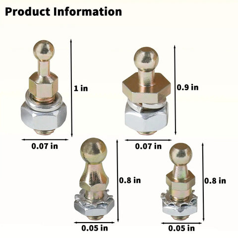 20-2 Throttle Ball Assortment For Carburetor Linkage Kit With Cadmium Plated Steel Construction Ideal For Connecting Rods To Throttle Bodies In Automotive Projects, four sizes