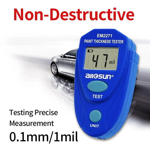 Handheld Portable Paint Coating Thickness Meter 0 To 2 Mm Non Destructive Tester For Iron Steel And Aluminum With Auto Shut Off For Quick Accurate Coating Readings On The Go Field Use And Easy Operation With Clear Consistent Readouts, blue digital gauge