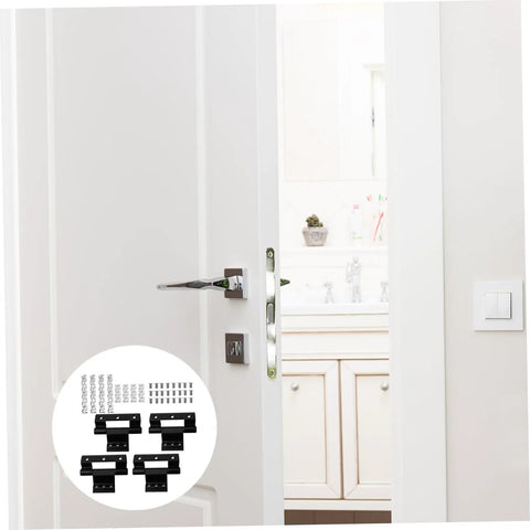Heavy Duty Aluminum Window Hinge Casement Hardware For Home Decor Accessories Delivers Smooth Operation And Quick Installation In Tight Spaces Built To Last And Great For DIY Projects And Contractors, shown in black color set with screws for installation.