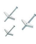 Heavy Duty Toggle Bolts And Wing Nuts Kit For Hanging Heavy Stuff On Drywall With 1/8 Inch 3/16 Inch And 1/4 Inch Collapsible Zinc Plated Steel Rust Resistant 36 Pieces, zinc-plated steel wing bolts
