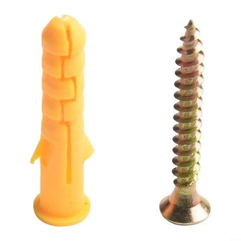 Beefy M8 Drywall Anchors Kit With Wall Expansion Screws M8x40 For Hollow Walls Zinc Plated Rust Resistant Set Rock Solid Hold For Shelves Curtains And Home Mounts Perfect For Damp Areas, yellow anchor and zinc screw
