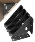 Heavy Duty Corner Brackets For Wood Furniture, Boss Level 350 Lbs Support, Matte Black Steel Braces on shelf, set of 4
