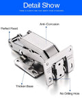 170 Degree Frameless Cabinet Door Hinges With Hidden Hydraulic Soft Closing And Adjustable Mounting Stainless Steel Full Coverage