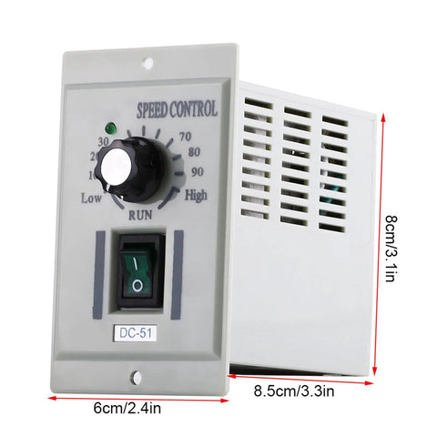Front view of High Precision DC Motor Speed Controller for Permanent Magnet Motors, 24V-90V Output, mounted on a wall