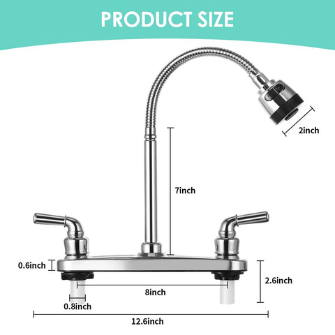 Kickass Tool Free Rv Kitchen Faucet Featuring Flexible Spout And Lightweight Abs Construction built for easy installation in campers.
