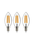 Dimmable Vintage LED Edison Candelabra Bulb 4 5W 60W Equivalent Warm White 2700K Clear Glass For Chandeliers And Sconces Filament Style Energy Efficient Cozy Vibe Pack Of 3