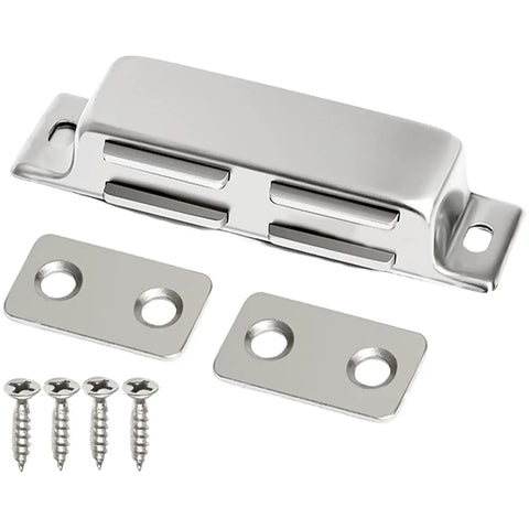 Heavy Duty Magnetic Cupboard Door Stop Set With Stainless Steel Cabinet Catches And Door Latches, secure closure components