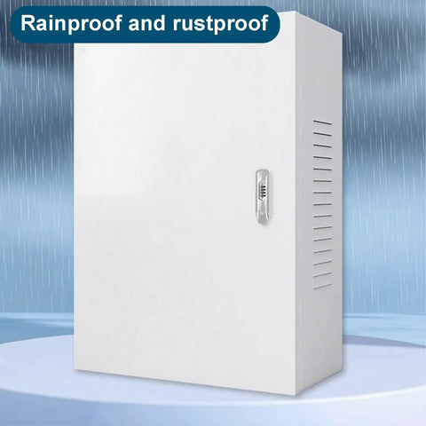 Heavy Duty Galvanized Steel Charging Station Enclosure Lockable Weatherproof Housing for Electric Cars with rainproof feature.
