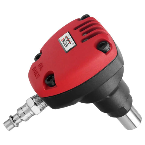 Pneumatic Mini Palm Nailer Workhorse With Magnetic Nose shown in red and black die cast aluminum body with front exhaust.