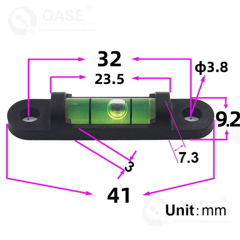 Spirit level Wall TV Bubble Level Wall Hanging Carpenter Water Level Tool with measurements on a black background.