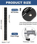 Hella Durable Black 24 X 2 Inch Stainless Steel Piano Hinge With Pre Drilled Holes For Heavy Gates Doors Wood Cabinets And Boat Projects Comes Dead Ready To Install With All Necessary Screws Included. Image shows product size details and specifications.