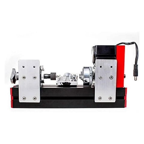 High Power Mini Metal Lathe For Diy Machining side view showing compact design and 20W motor for precision turning.