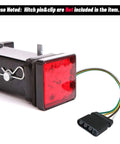 Red Lens Trailer Hitch Cover With 12 LED Brake Light For 2 Inch Receiver Keeps It Lit With Rear Fog Light Function 12V System Ready