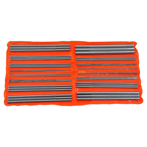 48 Piece Thread Wire Measuring Set With 16 Sizes For Metric And Imperial Threads Pro Grade Wires From Half Millimeter To Six Millimeters And Sixty Degree Threads Three To Forty Eight TPI Easy Read Gauges For Quick Accurate Fits. 48 steel wires in orange tray