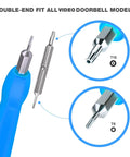 All In One Video Doorbell Screwdriver Bit Set With T6 And T15 Torx Heads For Battery And WiFi Access, Blue Finish